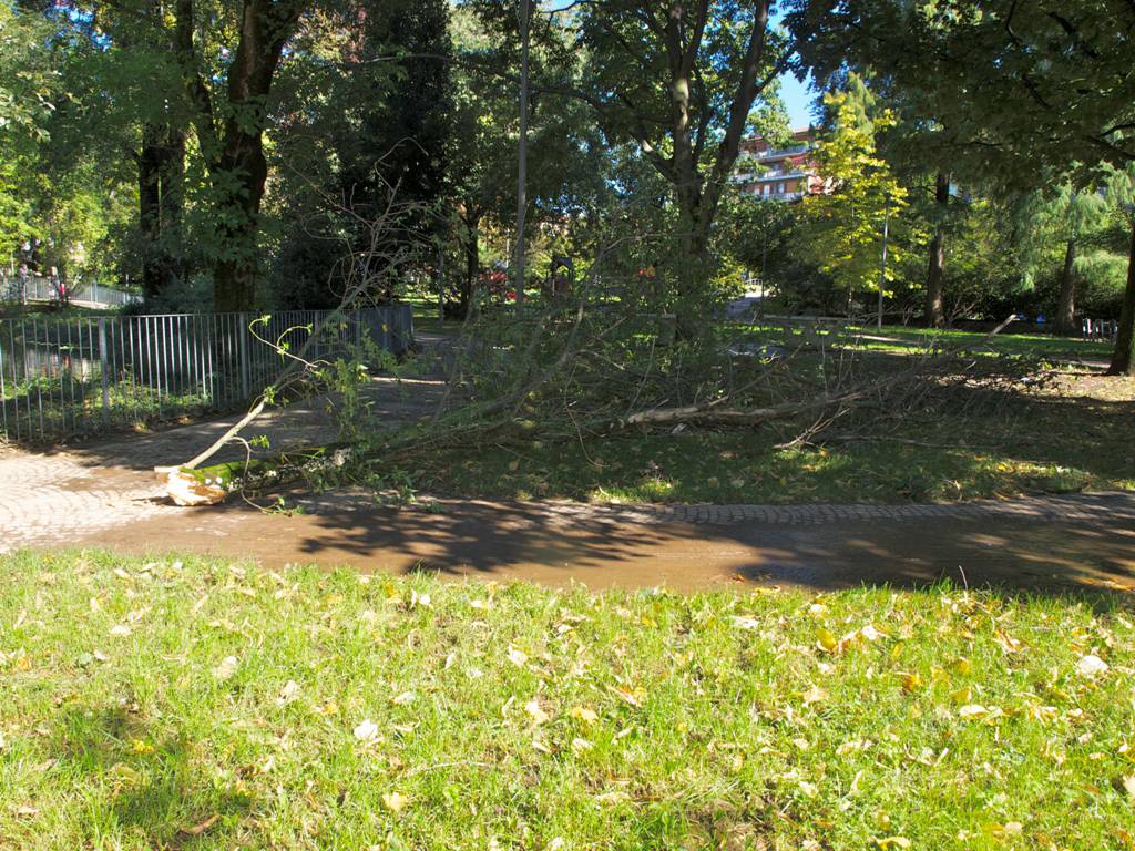 Un temporale e il parco Locatelli è allo sfascio