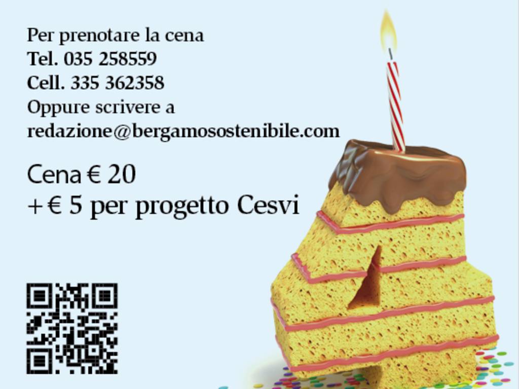 La cena per il quarto compleanno di BgSOStenibile a favore di Cesvi