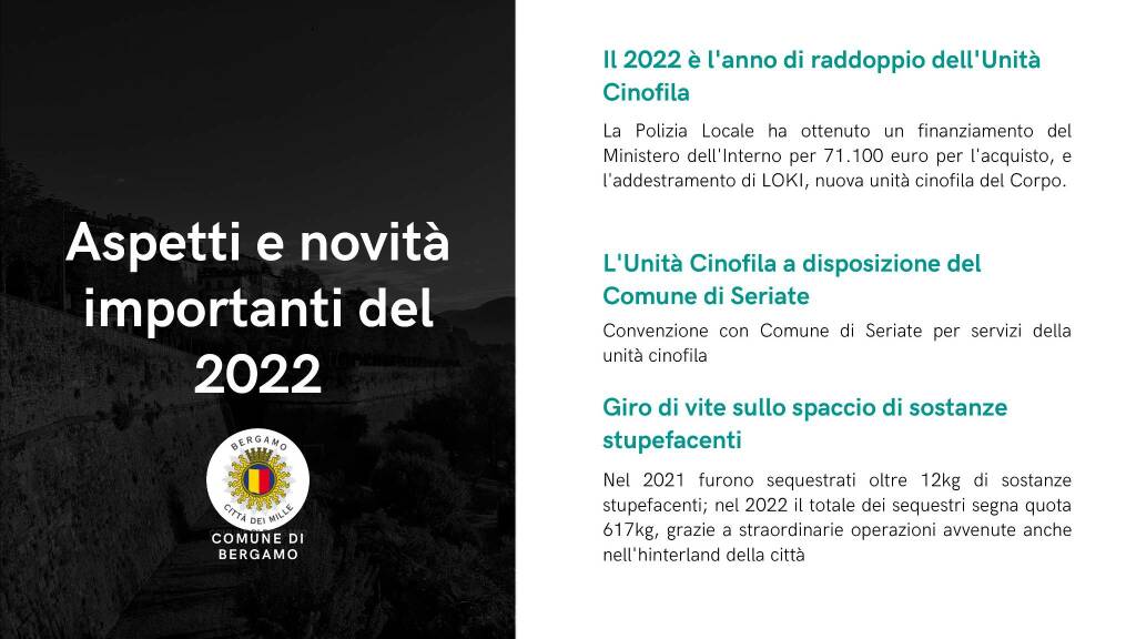 Il 2022 della Polizia Locale di Bergamo
