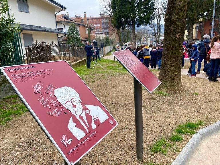 Bergamo, inaugurato il giardino Gianni Rodari