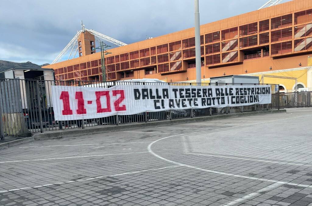 Genoa-Atalanta striscione settore ospiti marassi