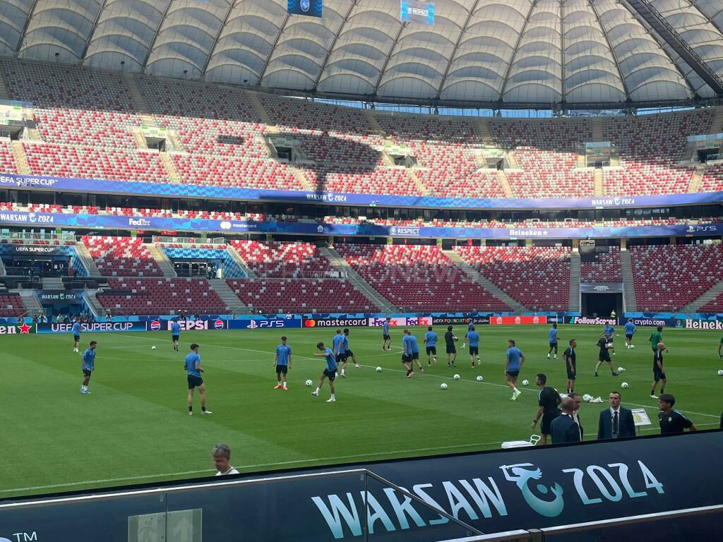 Atalanta, l'allenamento allo stadio Nazionale di Varsavia alla vigilia del Real Madrid